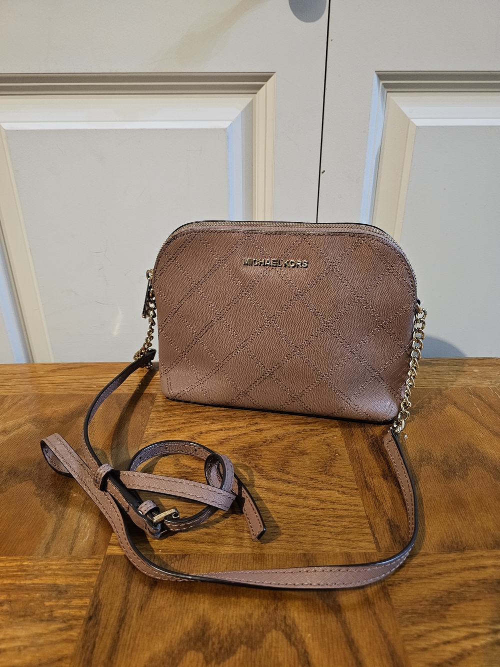 Michael Kors Quilted Crossbody Bag in Dusty Rose
